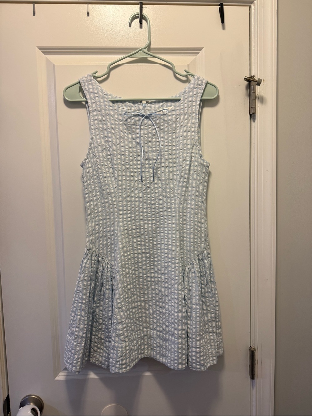 For Love And Lemons Light Blue Gingham Scotch Bonnet Dress